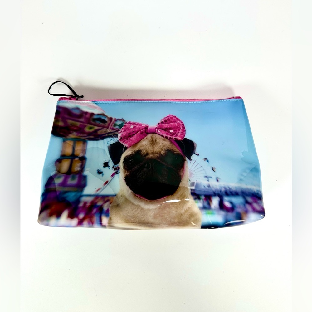 Catseye London Pug oversized Makeup cosmetic, purse, pouch bag